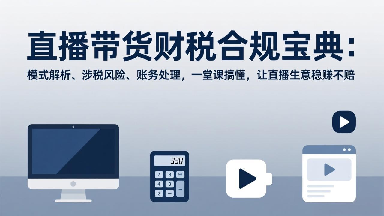 直播带货财税合规宝典：模式解析、涉税风险、账务处理，一堂课搞懂，让直播生意稳赚不赔-创领云聚