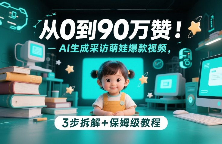 从0到90万赞：AI生成采访萌娃爆款视频，3步拆解+保姆级教程-创领云聚