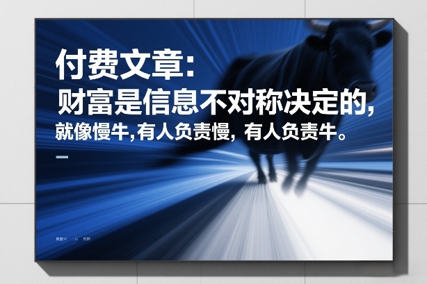 付费文章：财富是信息不对称决定的，就像慢牛，有人负责慢，有人负责牛-创领云聚