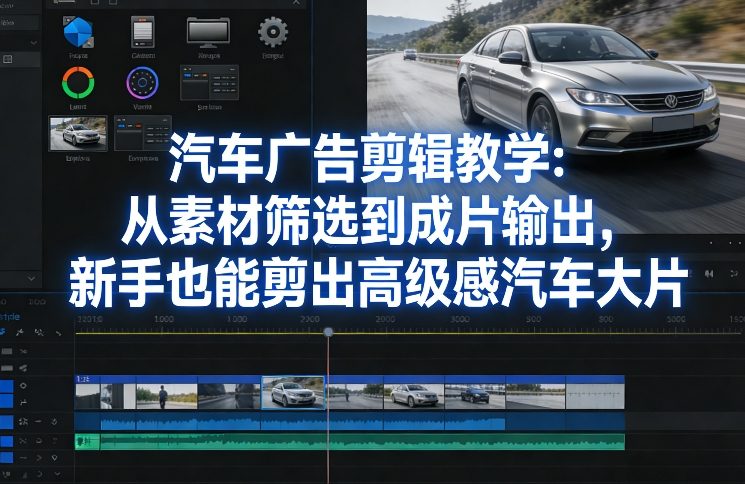 汽车广告剪辑教学：从素材筛选到成片输出，新手也能剪出高级感汽车大片-创领云聚