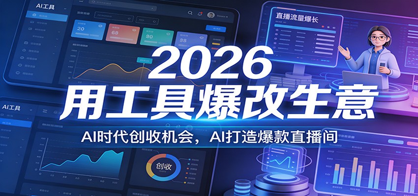 2026用工具爆改生意，AI时代创收机会，AI打造爆款直播间-创领云聚