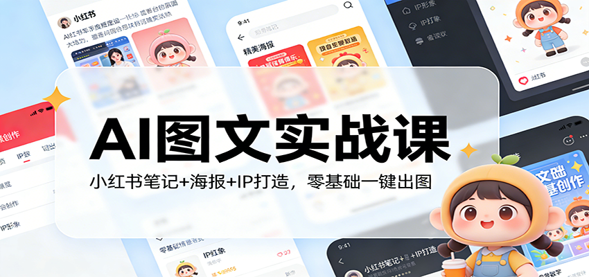 AI图文实战课：小红书笔记+海报+IP打造，零基础一键出图-创领云聚