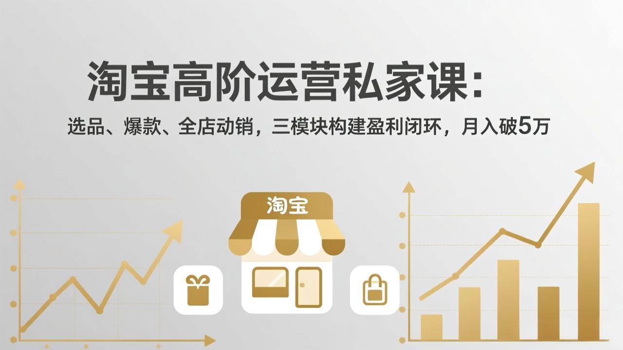 淘宝高阶运营私家课：选品、爆款、全店动销，三模块构建盈利闭环，月入破5万(更新26年2月-创领云聚