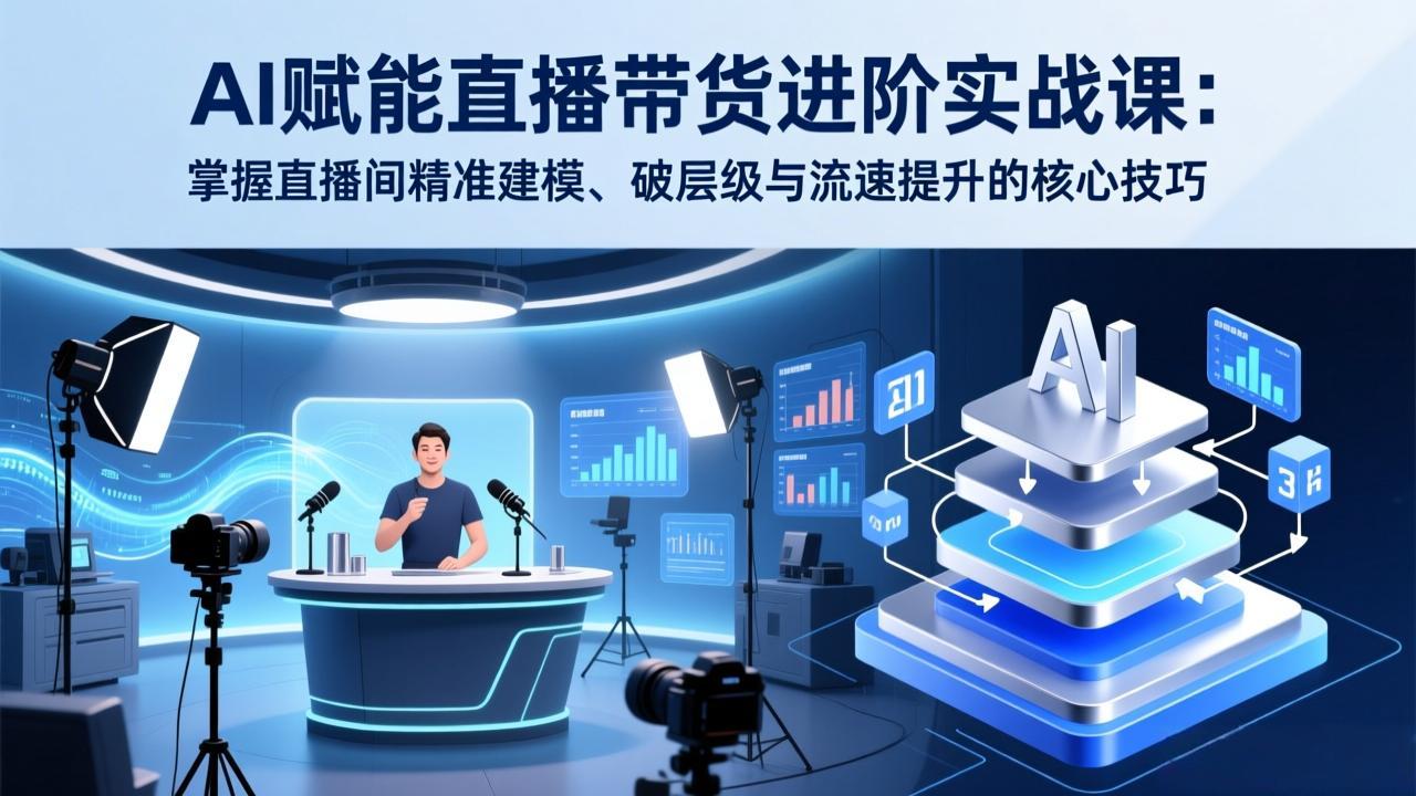AI赋能直播带货进阶实战课：掌握直播间精准建模、破层级与流速提升的核心技巧-创领云聚