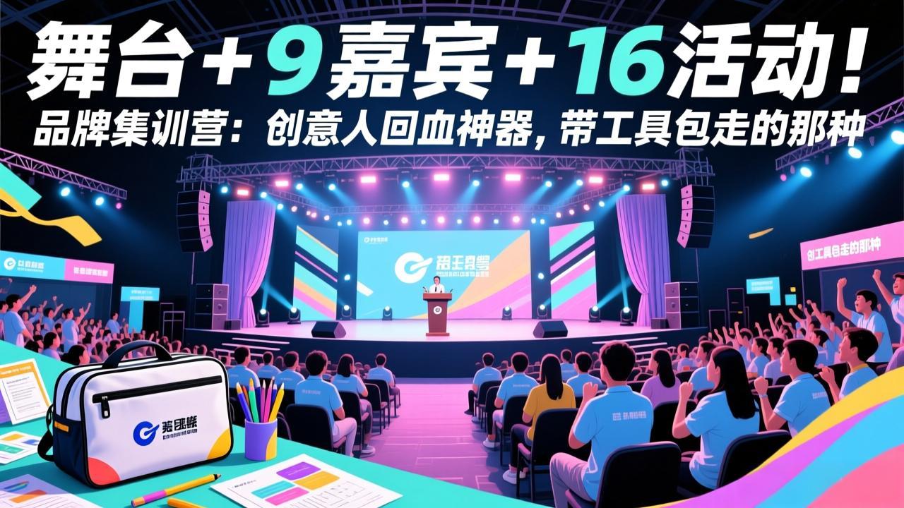 舞台 + 9 嘉宾 + 16 活动！品牌集训营：创意人回血神器，带工具包走的那种-创领云聚