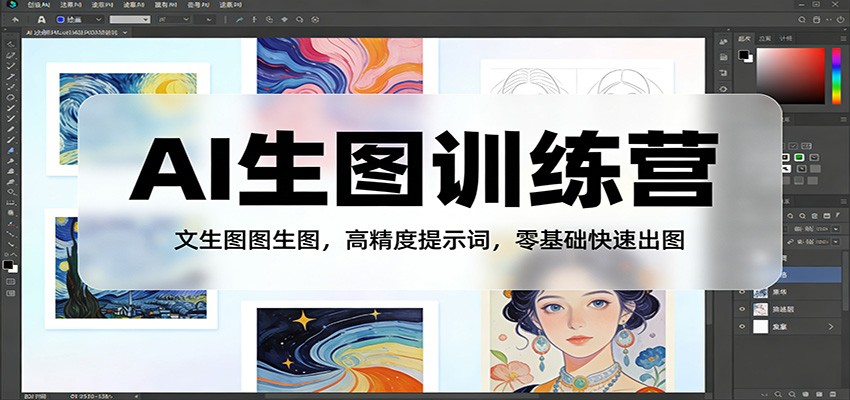 AI生图训练营：文生图图生图，高精度提示词，零基础快速出图-创领云聚