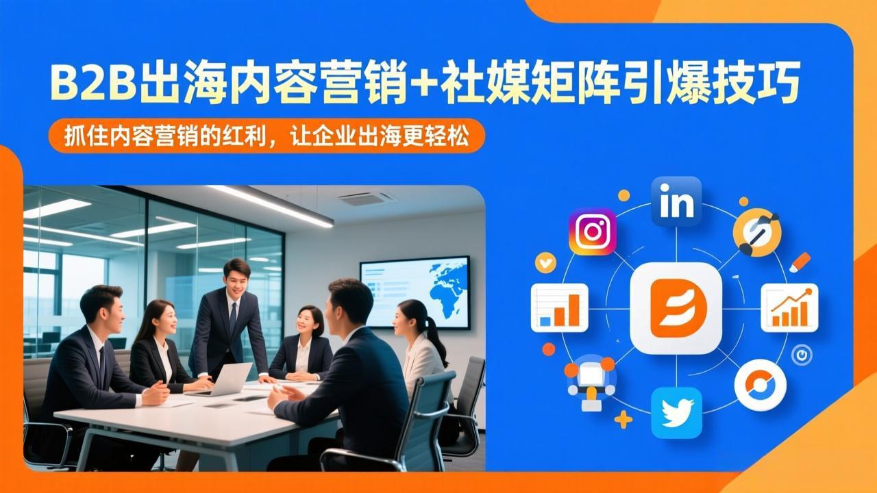B2B出海内容营销+社媒矩阵引爆技巧：抓住内容营销的红利，让企业出海更轻松-创领云聚