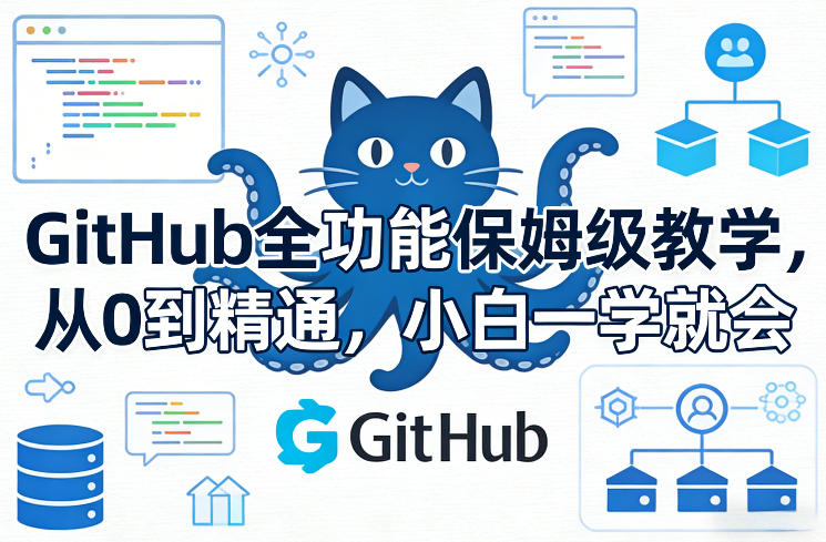 GitHub全功能保姆级教学，从0到精通，小白一学就会-创领云聚