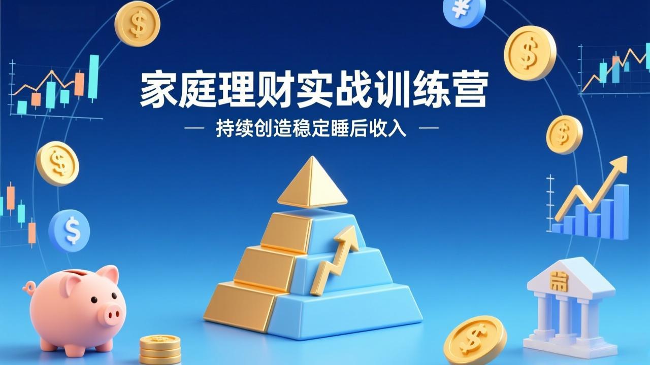 家庭理财实战训练营：从0到1建体系，三阶进阶层层递进，助你持续创造稳定睡后收入-创领云聚