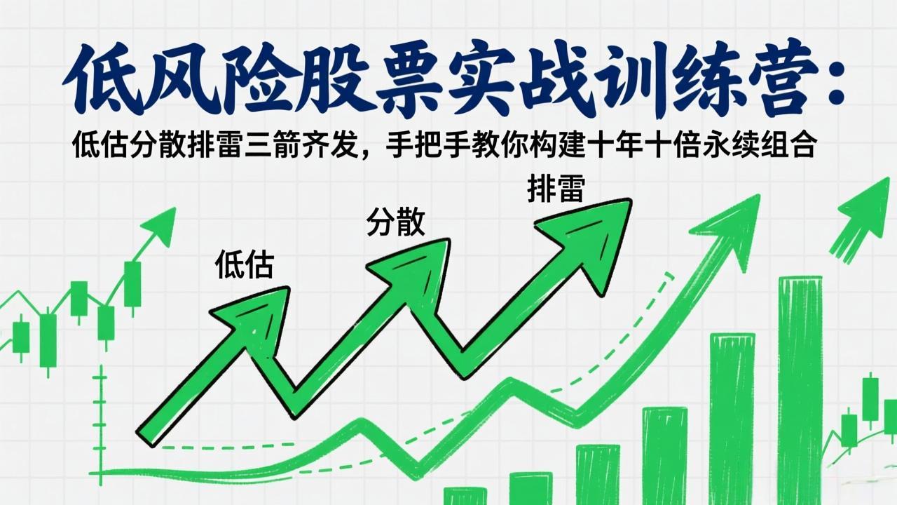 低风险股票实战训练营：低估分散排雷三箭齐发，手把手教你构建十年十倍永续组合-创领云聚