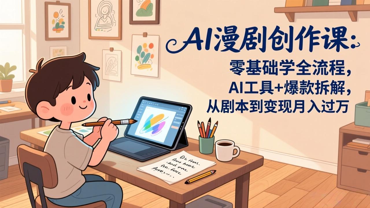 AI漫剧创作课：零基础学全流程，AI工具+爆款拆解，从剧本到变现月入过万-创领云聚