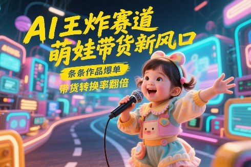 AI王炸赛道，萌娃带货新风口，条条作品爆单，带货转换率翻倍，核心逻辑拆解-创领云聚