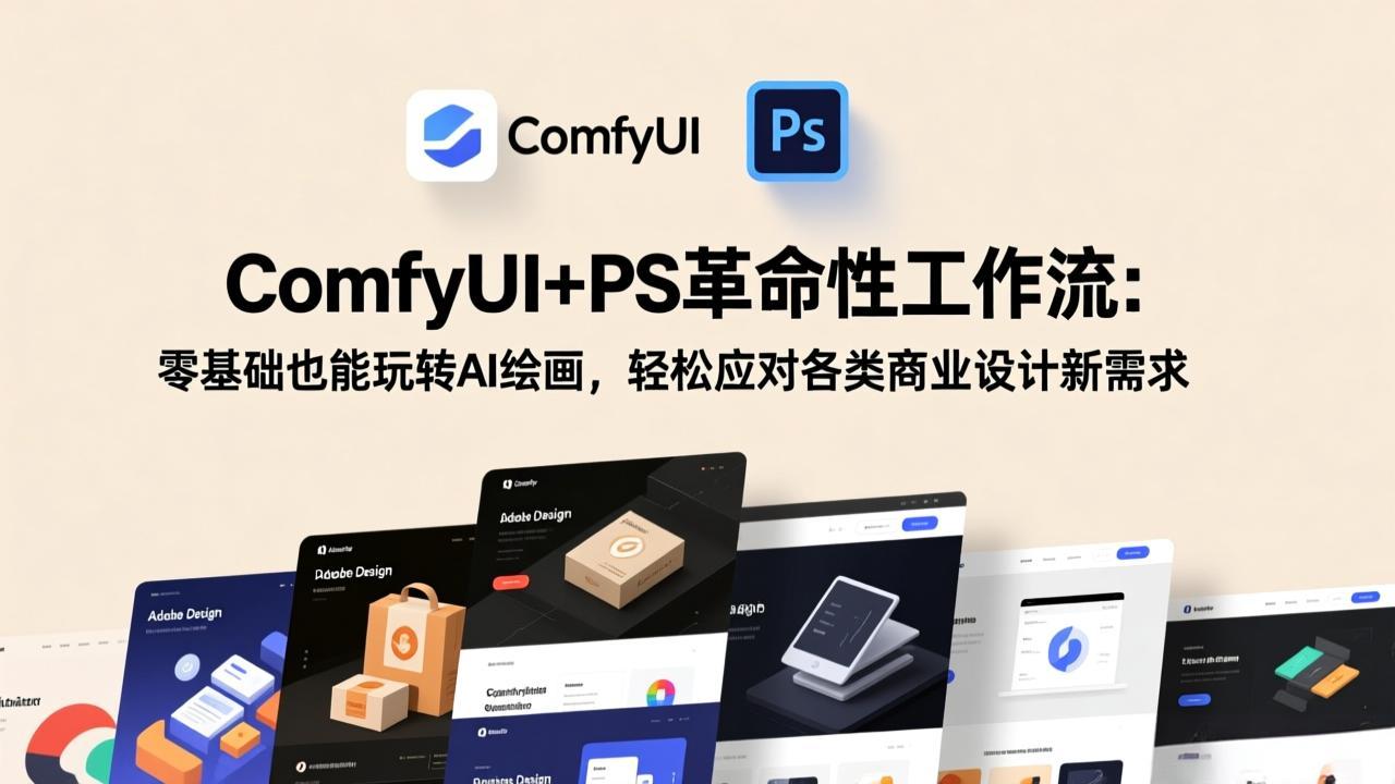 ComfyUI+PS革命性工作流：零基础也能玩转AI绘画，轻松应对各类商业设计新需求-创领云聚