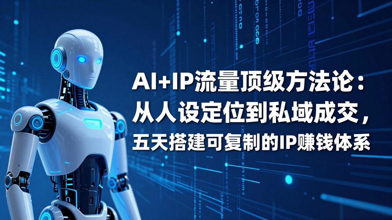 AI+IP顶级方法论：从人设定位到私域成交，五天搭建可复制的IP赚钱体系-创领云聚