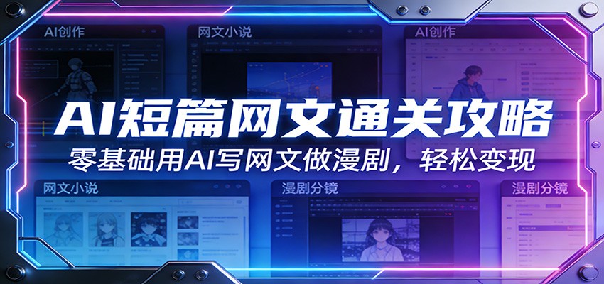 AI短篇网文通关攻略：零基础用AI写网文做漫剧，轻松变现-创领云聚