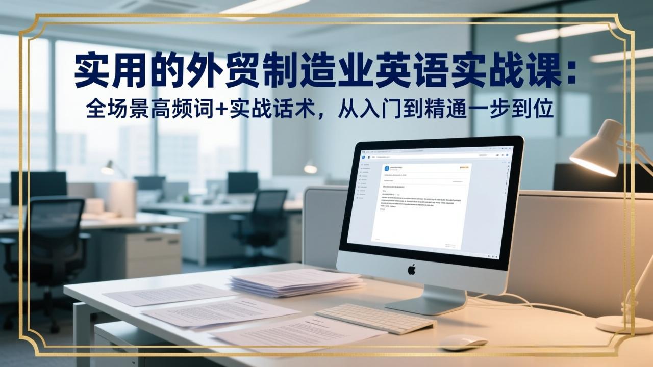 实用的外贸制造业英语实战课：全场景高频词+实战话术，从入门到精通一步到位-创领云聚