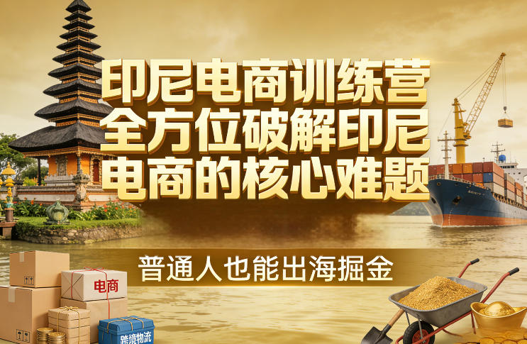 印尼电商训练营，全方位破解印尼电商的核心难题，普通人也能出海掘金-创领云聚