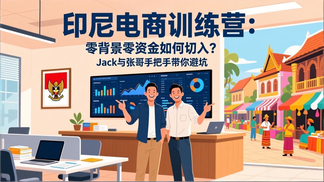 印尼电商训练营：零背景零资金如何切入？Jack与张哥手把手带你避坑-创领云聚