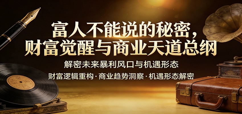 富人不能说的秘密，财富觉醒与商业天道总纲，解密未来暴利风口与机遇形态-创领云聚