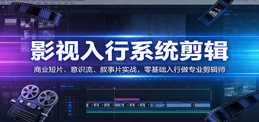 影视系统剪辑，商业短片、意识流、叙事片实战，零基础入行做专业剪辑师-创领云聚