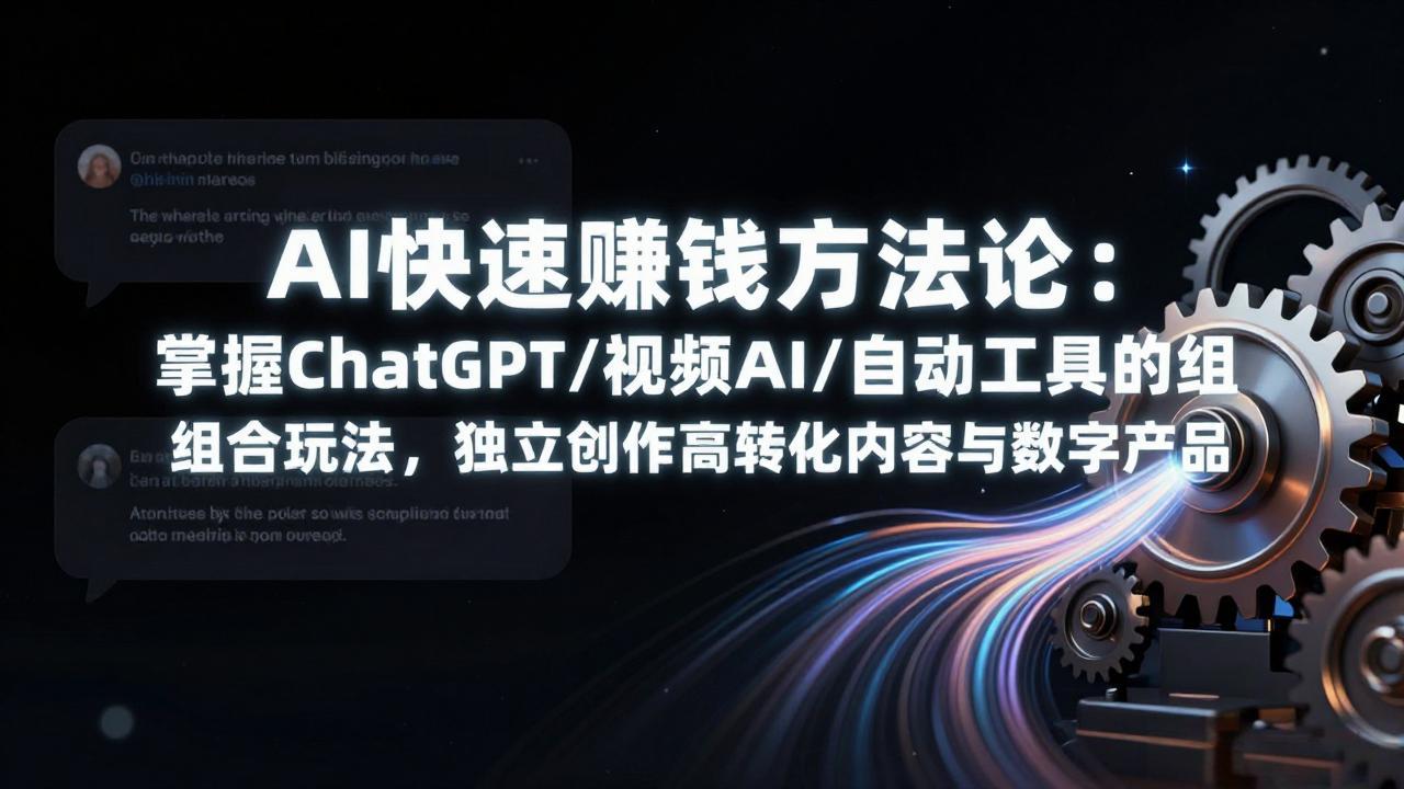 AI快速赚钱方法论：掌握ChatGPT/视频AI/自动化工具的组合玩法，独立创作高转化内容与数字产品-创领云聚