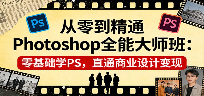 从零到精通Photoshop全能大师班：零基础学PS，直通商业设计变现-创领云聚
