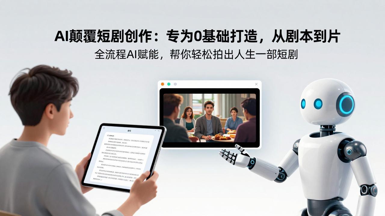 AI颠覆短剧创作：专为0基础打造，从剧本到成片全流程AI赋能，帮你轻松拍出人生第一部短剧-创领云聚