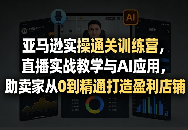 亚马逊实操通关训练营，直播实战教学与AI应用，助卖家从0到精通打造盈利店铺(更新3月)-创领云聚