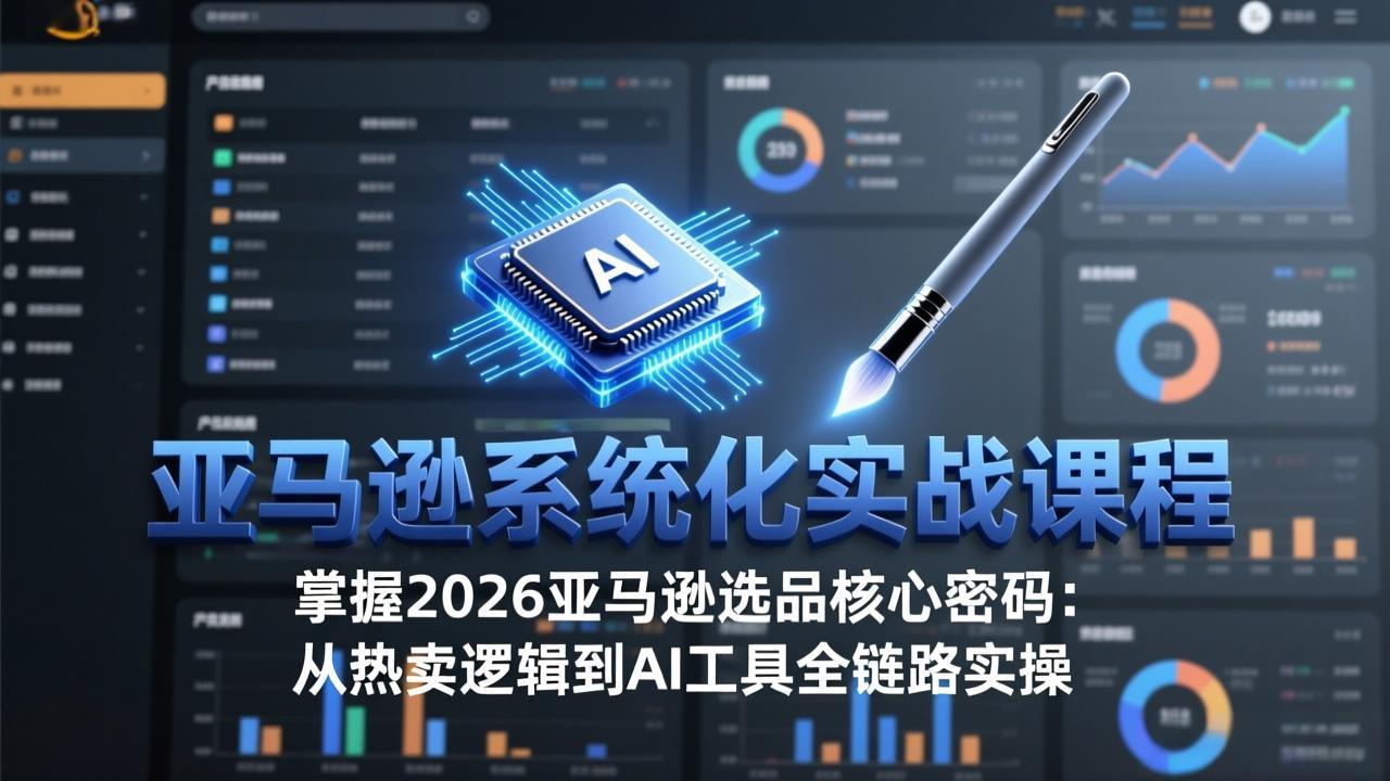亚马逊系统化实战课-更新3月：2026最新选品方法论，从热卖原因分析到AI作图，提升选品成功率-创领云聚