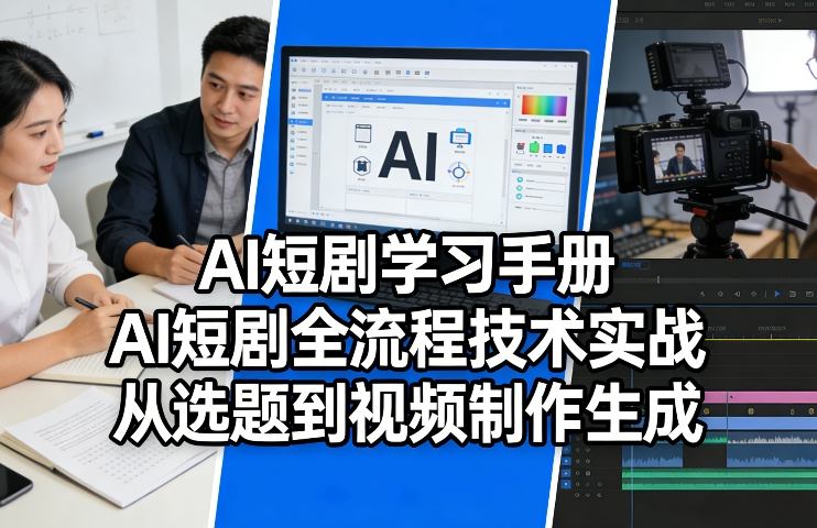 AI短剧学习手册，AI短剧全流程技术实战，从选题到视频制作生成-创领云聚