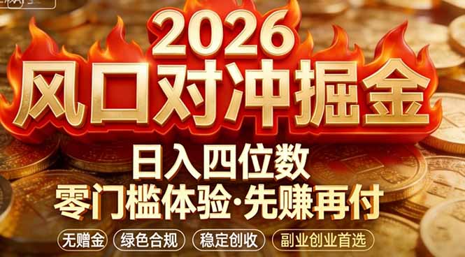 2026美金对冲套利，无赠金对冲策略保驾护航，低门槛易上手实操。单人单日收益2000+-创领云聚
