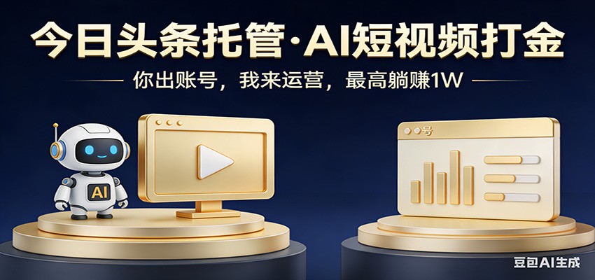 头条号AI托管，我提供作品，你提供账号，每天5分钟发布，小白躺赚3000+-创领云聚