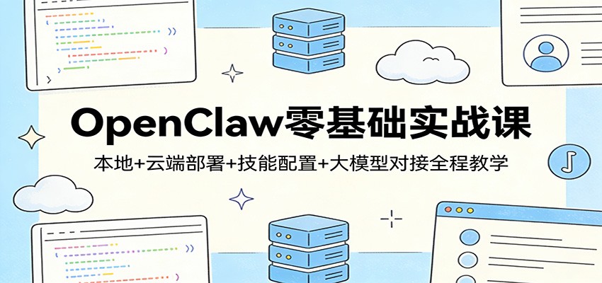 OpenClaw零基础实战课：本地+云端部署+技能配置+大模型对接全程教学-创领云聚