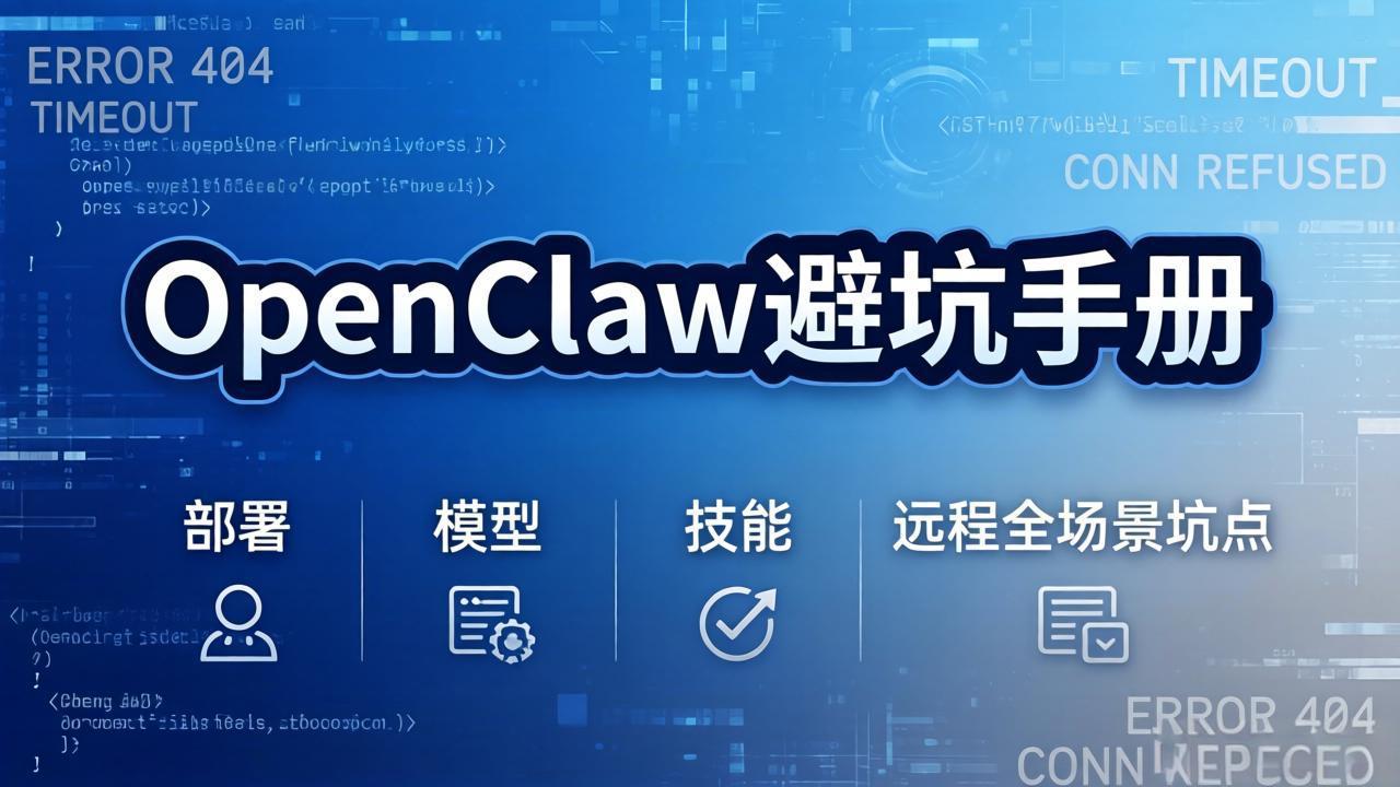 OpenClaw避坑手册：部署+模型+技能+远程全场景坑点，一次性给你说全，少走弯路-创领云聚