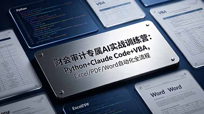 财会审计专属 AI实战训练营：Python+Claude Code+VBA，Excel/PDF/Word自动化全流程-智享云联