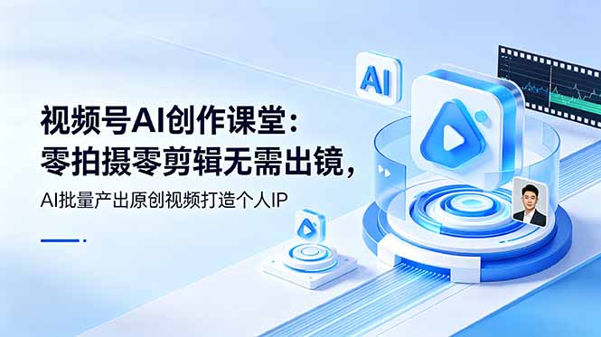 视频号AI创作课堂：零拍摄零剪辑无需出镜，AI批量产出原创视频打造个人IP-智享云联
