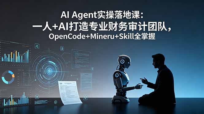 AI Agent实操落地课：一人+AI打造专业财务审计团队，OpenCode+Mineru+Skill全掌握-智享云联