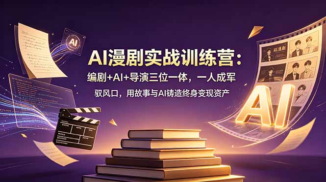 AI漫剧实战训练营：编剧+AI+导演三位一体，一人成军 驭风口，用故事与AI铸造终身变现资产-智享云联