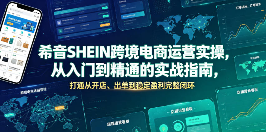 希音SHEIN跨境电商运营实操，从入门到精通的实战指南，打通从开店、出单到稳定盈利完整闭环-智享云联