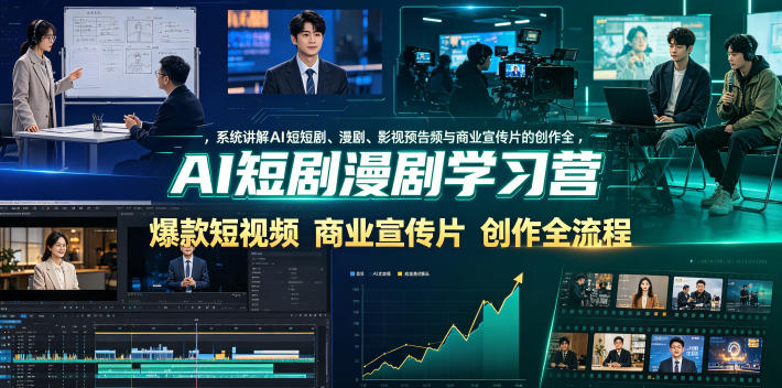 AI短剧漫剧学习营，系统讲解AI短剧、漫剧、影视预告片、爆款短视频与商业宣传片的创作全流程-智享云联