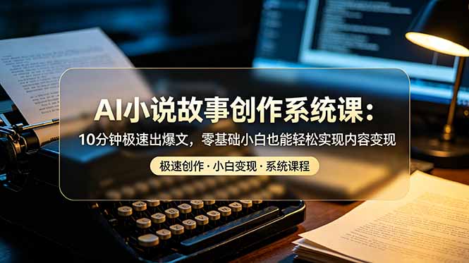 AI小说故事创作系统课：10分钟极速出爆文，零基础小白也能轻松实现内容变现-智享云联