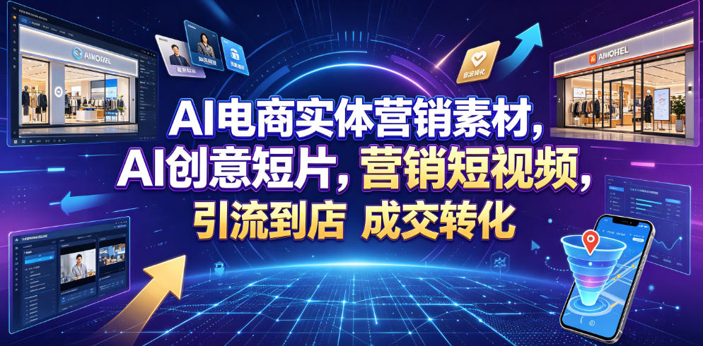 AI电商实体营销素材，AI创意短片，高效打造营销短视频，轻松引流到店，稳定提升门店客流与成交转化-智享云联