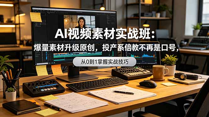 AI视频素材实战班：爆量素材升级原创，投产翻倍不再是口号，0-1系统教学实战落地-智享云联
