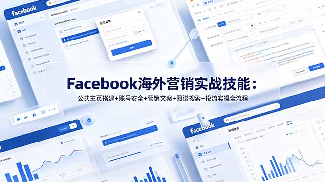 Facebook海外营销实战技能：公共主页搭建+账号安全+营销文案+图谱搜索+投流实操全流程-智享云联
