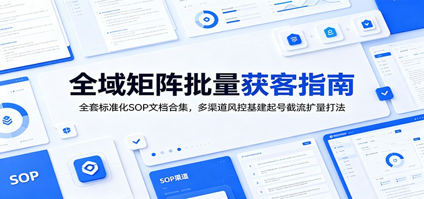 全域矩阵批量获客指南：全套标准化SOP文档合集，多渠道风控基建起号截流扩量打法-智享云联