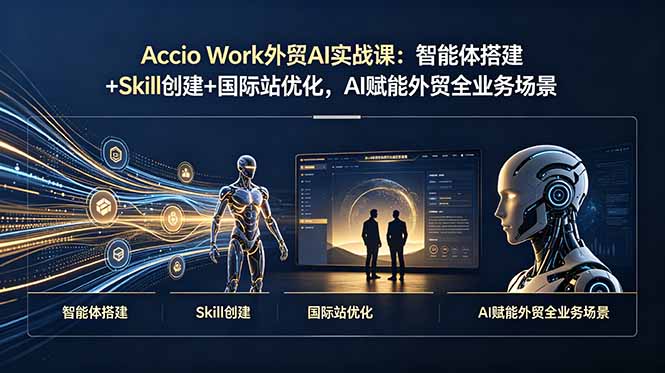 Accio Work外贸AI实战课：智能体搭建+Skill创建+国际站优化，AI赋能外贸全业务场景-智享云联