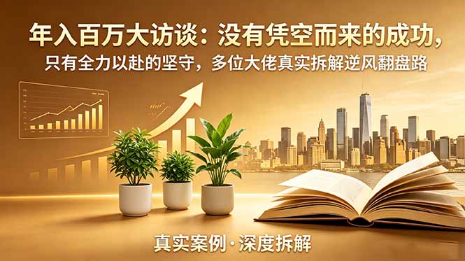 年入百万大访谈-更新：没有凭空而来的成功，只有全力以赴的坚守，多位大佬真实拆解逆风翻盘路-智享云联