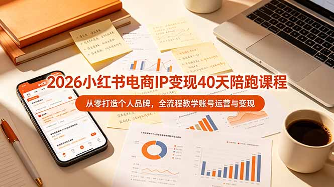 2026小红书电商IP变现40天陪跑课程-11期，从零打造个人品牌，全流程教学账号运营与变现-智享云联