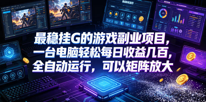 最稳挂G的游戏副业项目，一台电脑轻松每日收益几百，全自动运行，可以矩阵放大【揭秘】-智享云联