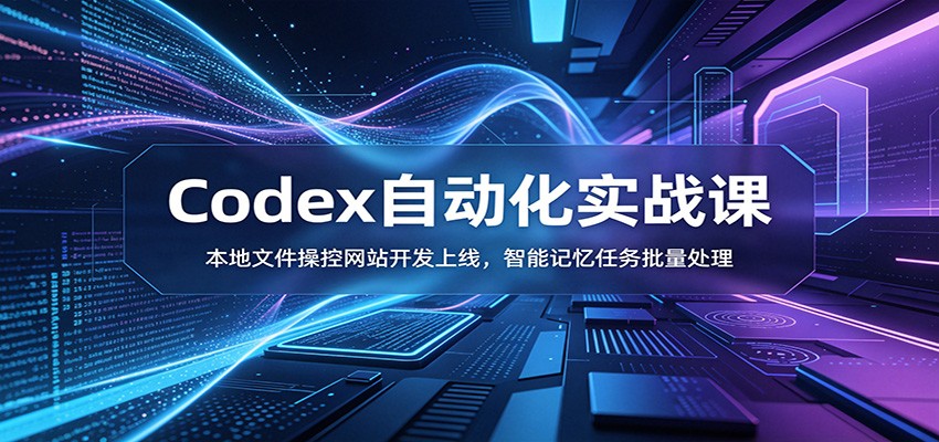 Codex自动化实战课：本地文件操控网站开发上线，智能记忆任务批量处理-智享云联